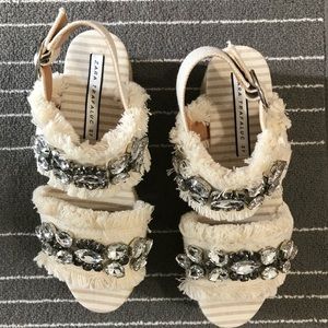 Zara espadrille platform sandals with stones